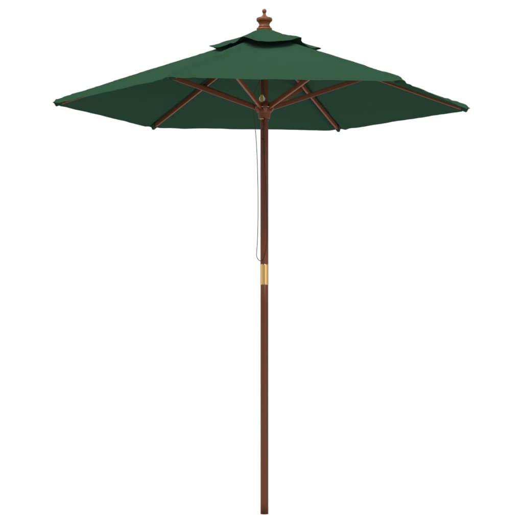 haveparasol med træstang 196x231 cm grøn