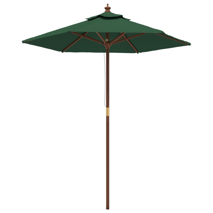 haveparasol med træstang 196x231 cm grøn