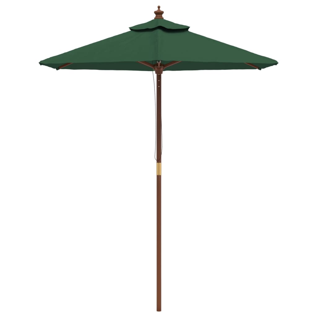 haveparasol med træstang 196x231 cm grøn