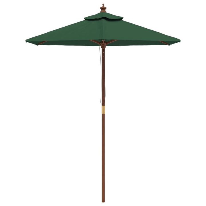 haveparasol med træstang 196x231 cm grøn