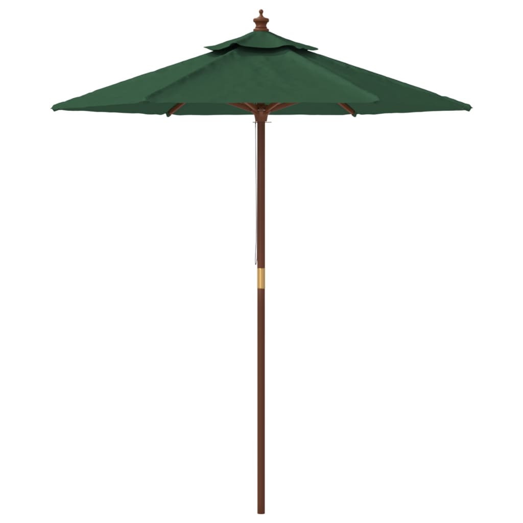 haveparasol med træstang 196x231 cm grøn