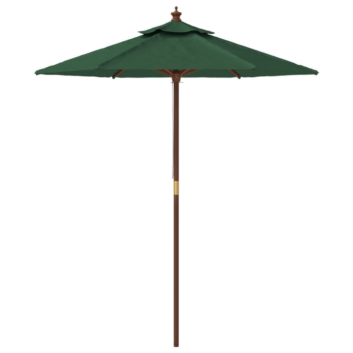 haveparasol med træstang 196x231 cm grøn