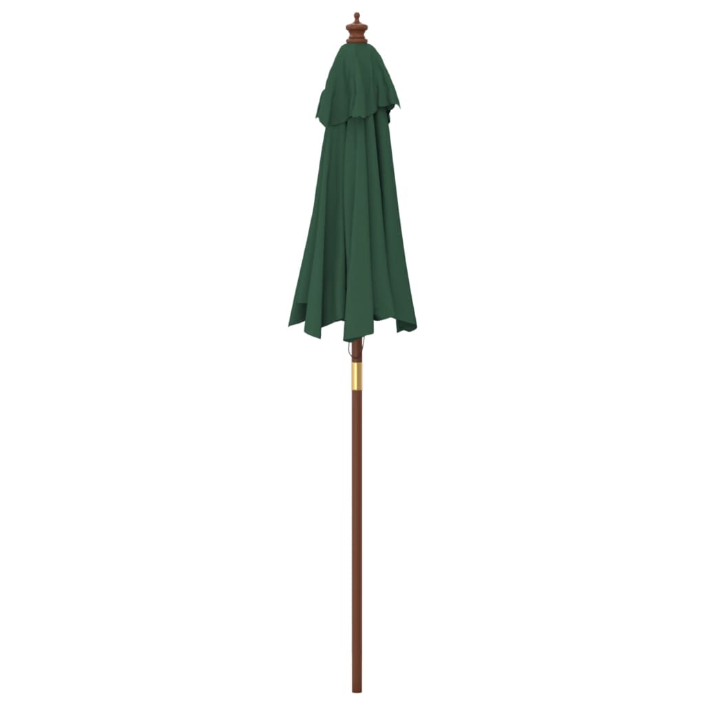 haveparasol med træstang 196x231 cm grøn