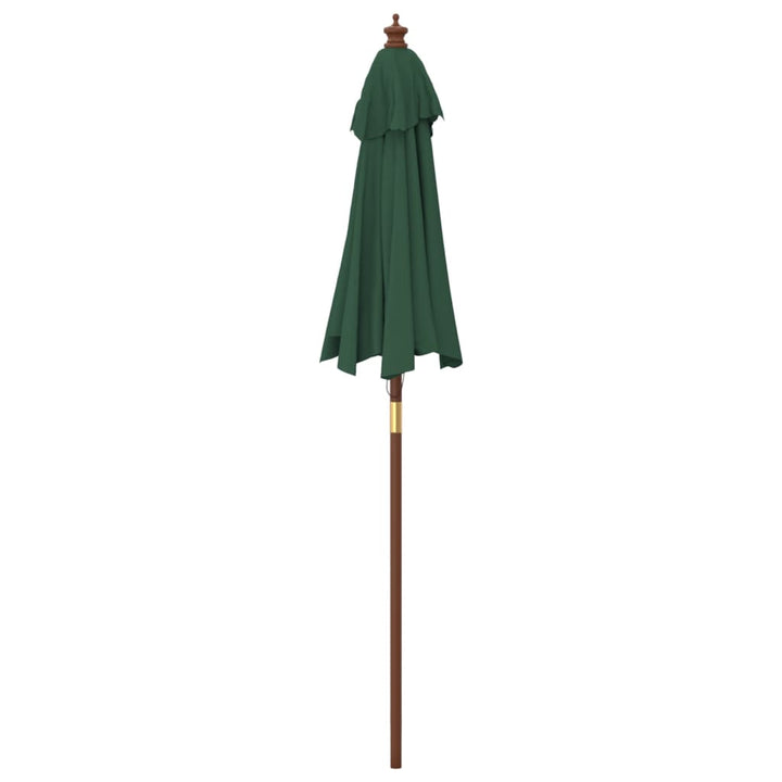 haveparasol med træstang 196x231 cm grøn