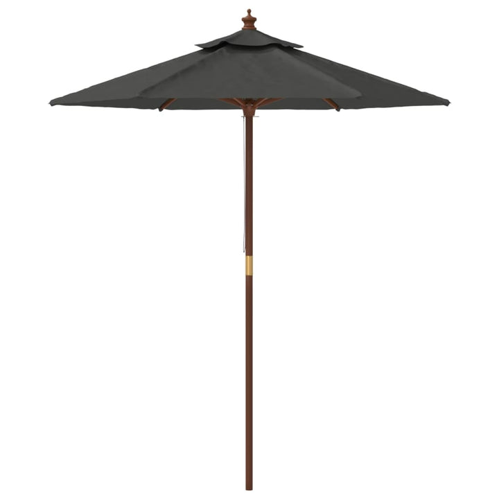 haveparasol med træstang 196x231 cm antracitgrå