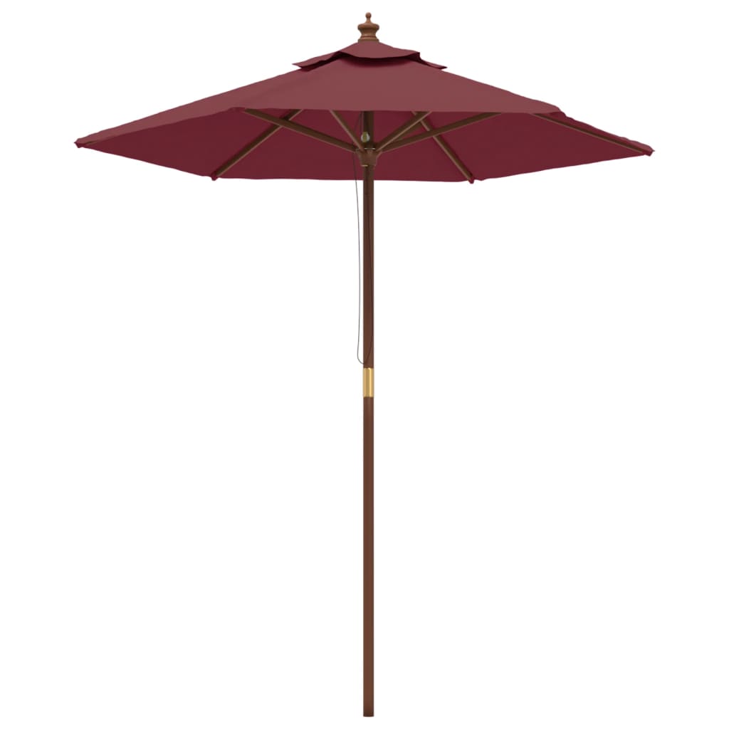 haveparasol med træstang 196x231 cm bordeauxfarvet