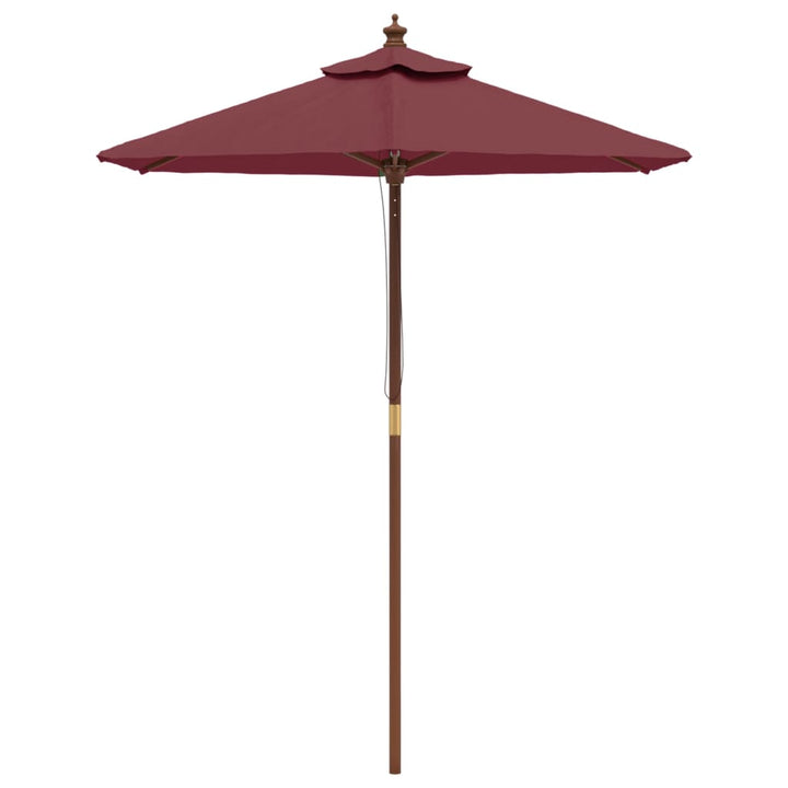 haveparasol med træstang 196x231 cm bordeauxfarvet