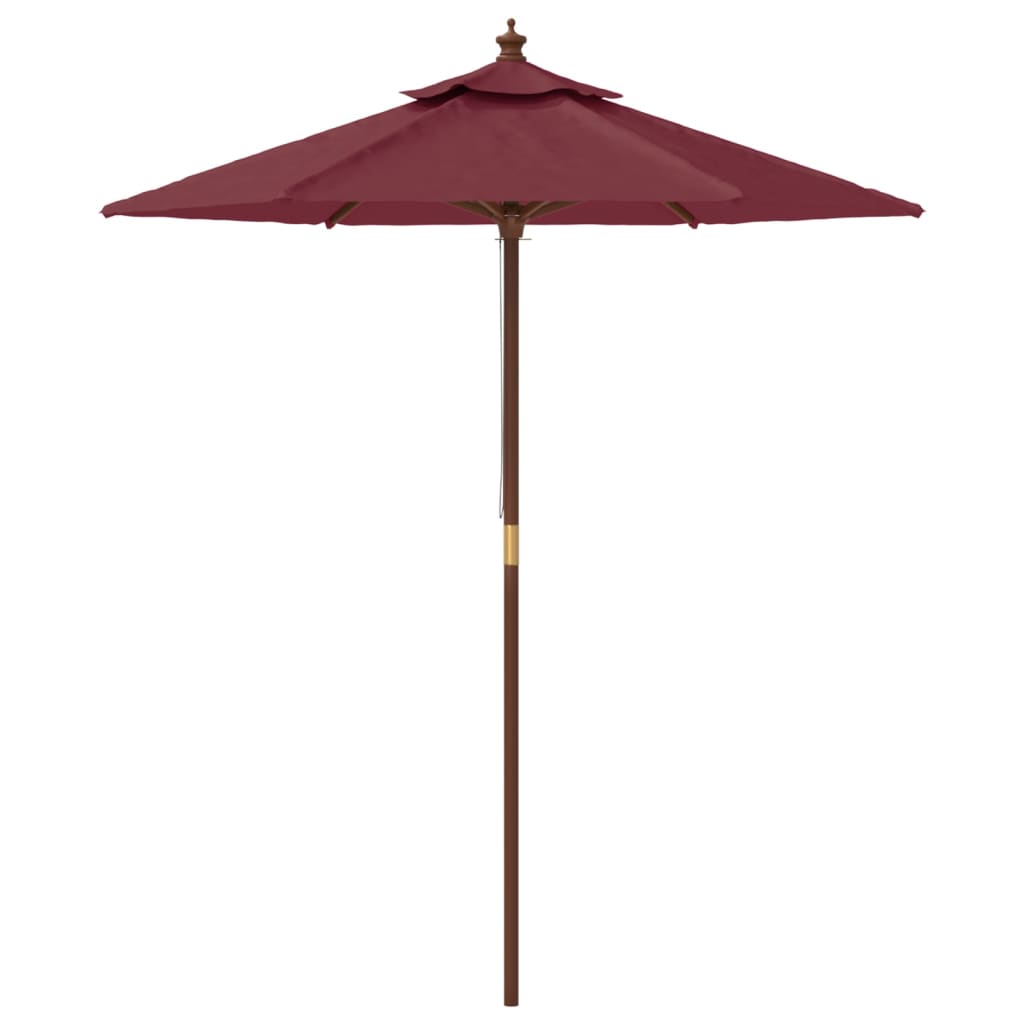 haveparasol med træstang 196x231 cm bordeauxfarvet
