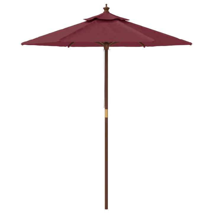 haveparasol med træstang 196x231 cm bordeauxfarvet