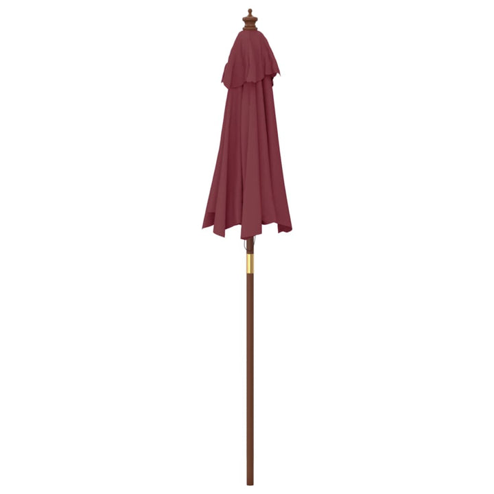 haveparasol med træstang 196x231 cm bordeauxfarvet