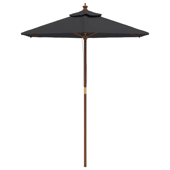 haveparasol med træstang 196x231 cm sort