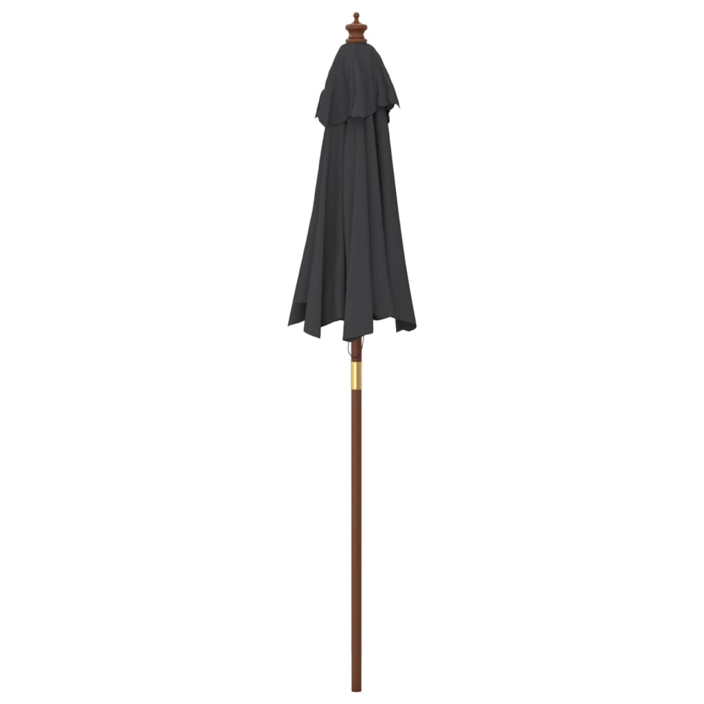haveparasol med træstang 196x231 cm sort