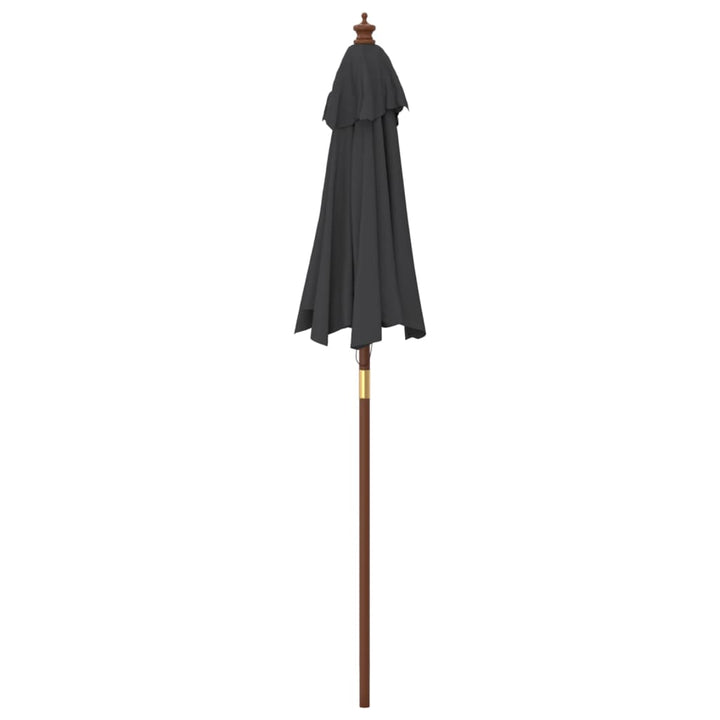 haveparasol med træstang 196x231 cm sort