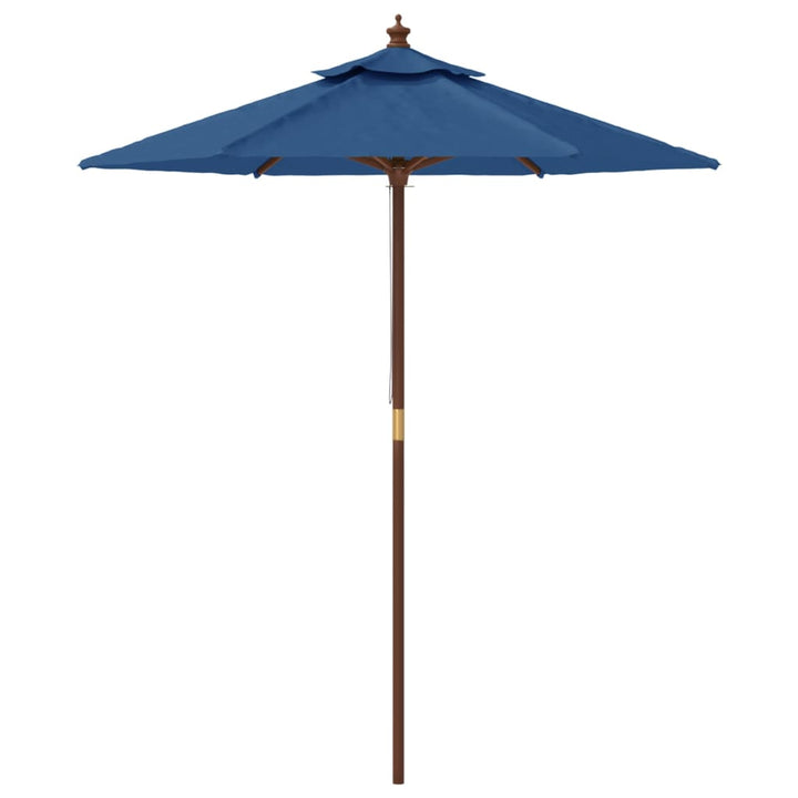 haveparasol med træstang 196x231 cm azurblå