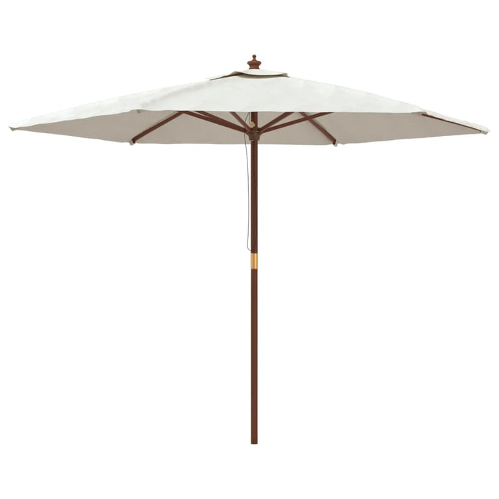 haveparasol med træstang 299x240 cm sandfarvet