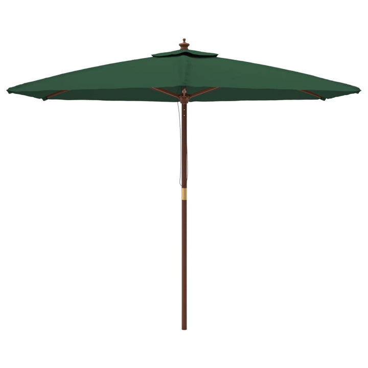 haveparasol med træstang 299x240 cm grøn