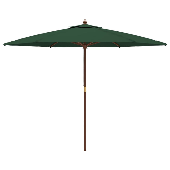 haveparasol med træstang 299x240 cm grøn