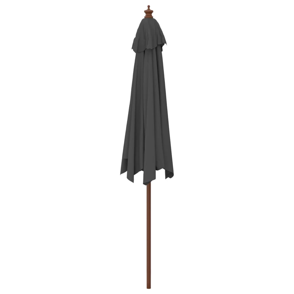 haveparasol med træstang 299x240 cm antracitgrå