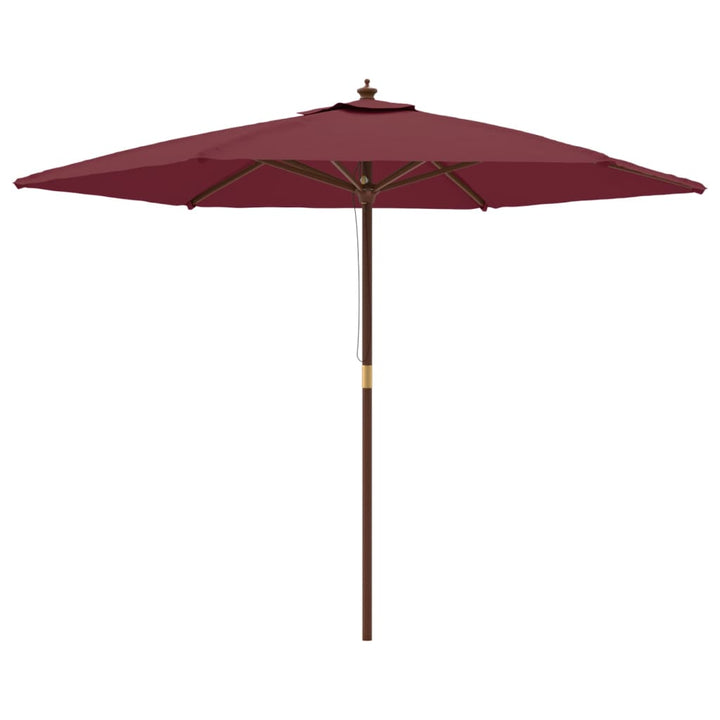 haveparasol med træstang 299x240 cm bordeauxfarvet