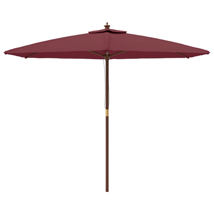 haveparasol med træstang 299x240 cm bordeauxfarvet