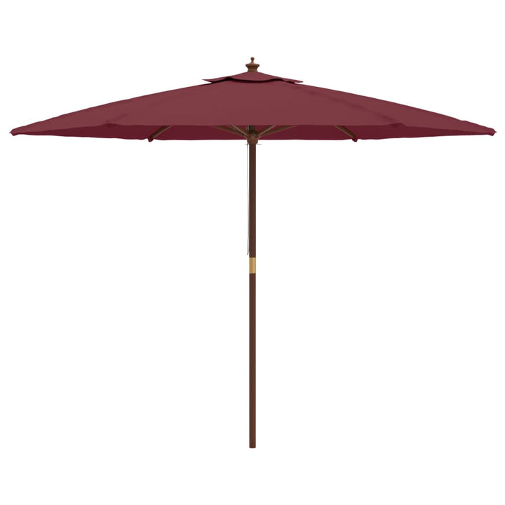 haveparasol med træstang 299x240 cm bordeauxfarvet