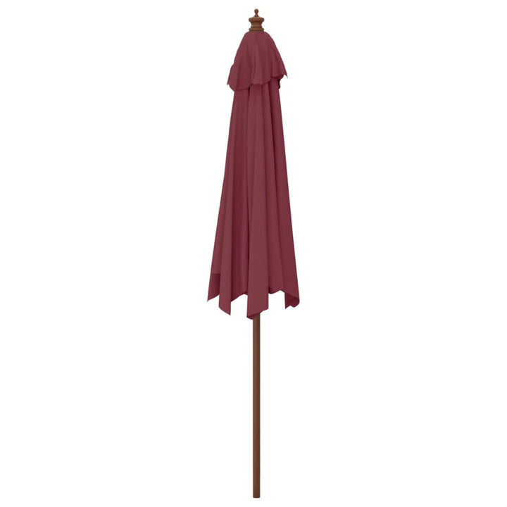 haveparasol med træstang 299x240 cm bordeauxfarvet