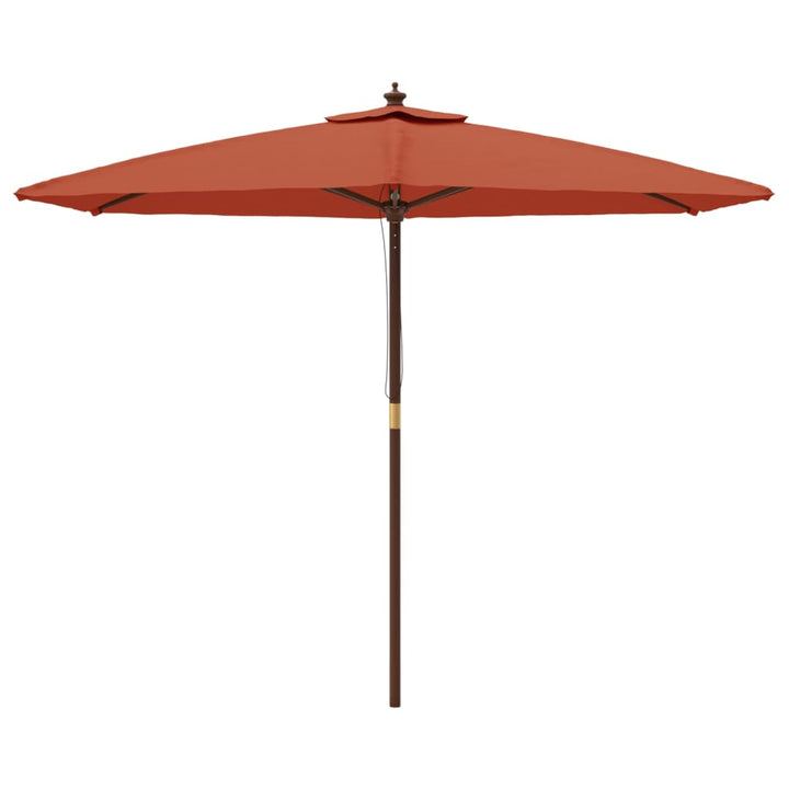 haveparasol med træstang 299x240 cm terrakotta