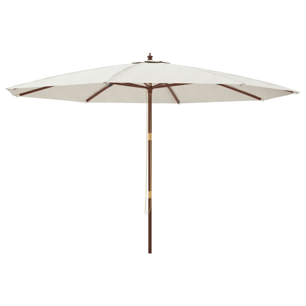 haveparasol med træstang 400x273 cm sandfarvet
