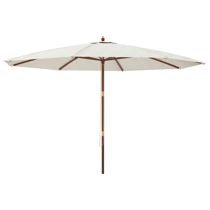 haveparasol med træstang 400x273 cm sandfarvet