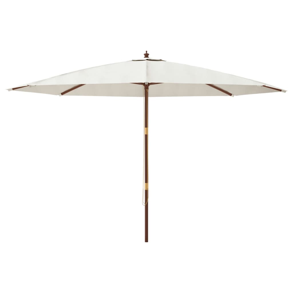 haveparasol med træstang 400x273 cm sandfarvet