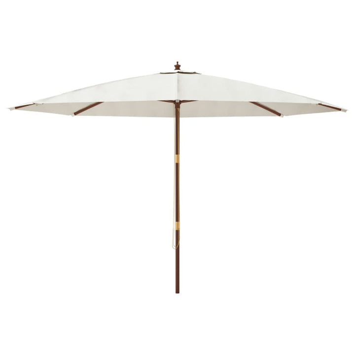 haveparasol med træstang 400x273 cm sandfarvet