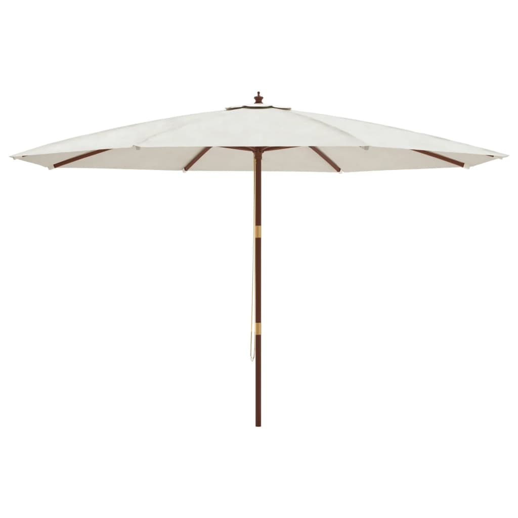 haveparasol med træstang 400x273 cm sandfarvet