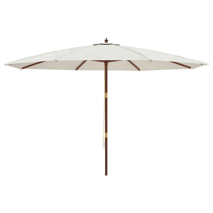 haveparasol med træstang 400x273 cm sandfarvet