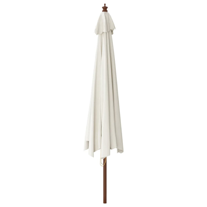 haveparasol med træstang 400x273 cm sandfarvet