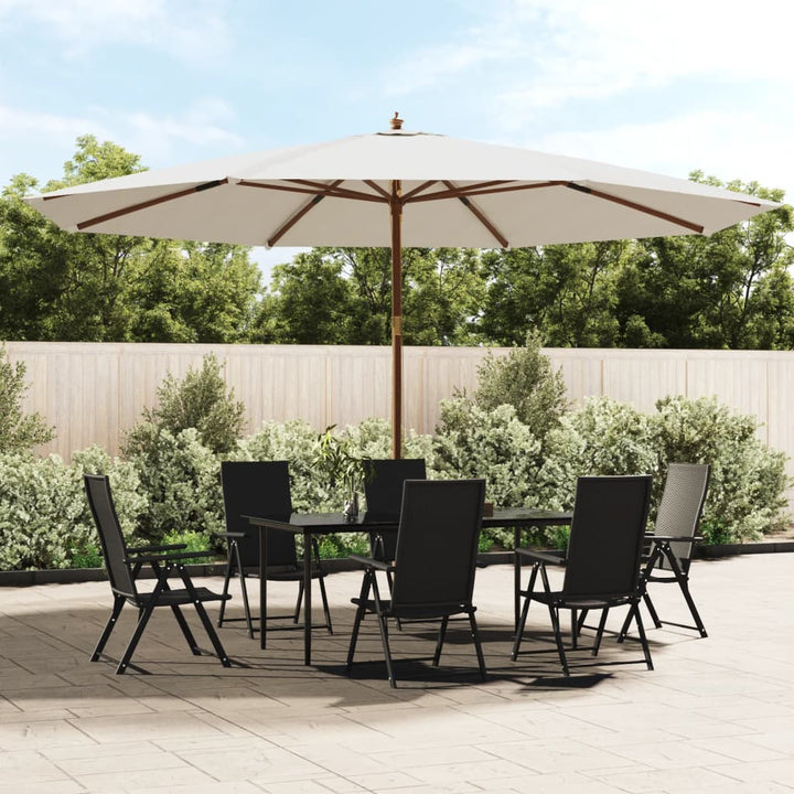 haveparasol med træstang 400x273 cm sandfarvet