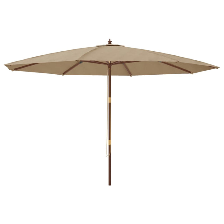 haveparasol med træstang 400x273 cm gråbrun