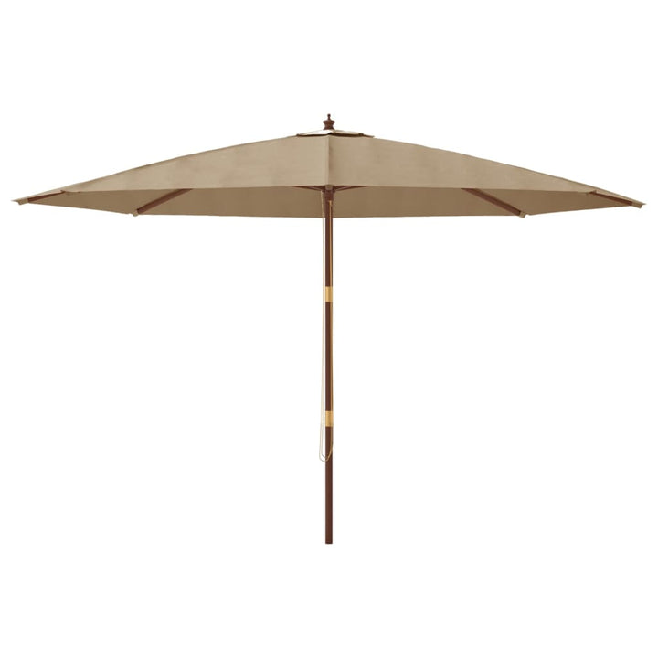 haveparasol med træstang 400x273 cm gråbrun
