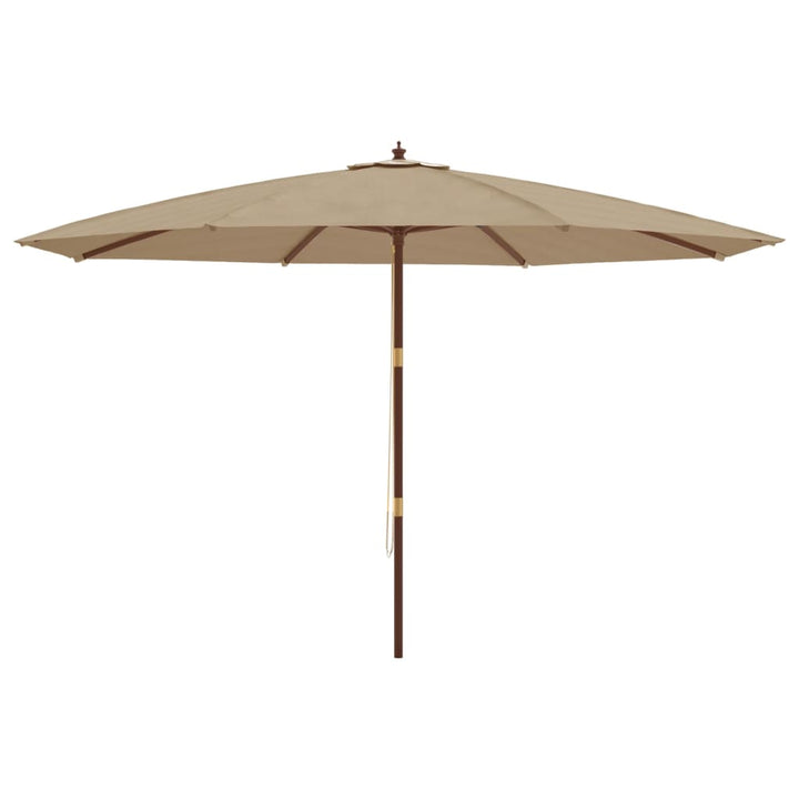 haveparasol med træstang 400x273 cm gråbrun