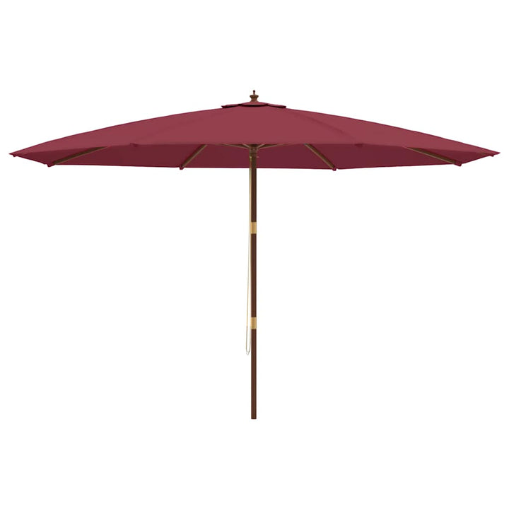 haveparasol med træstang 400x273 cm bordeauxfarvet
