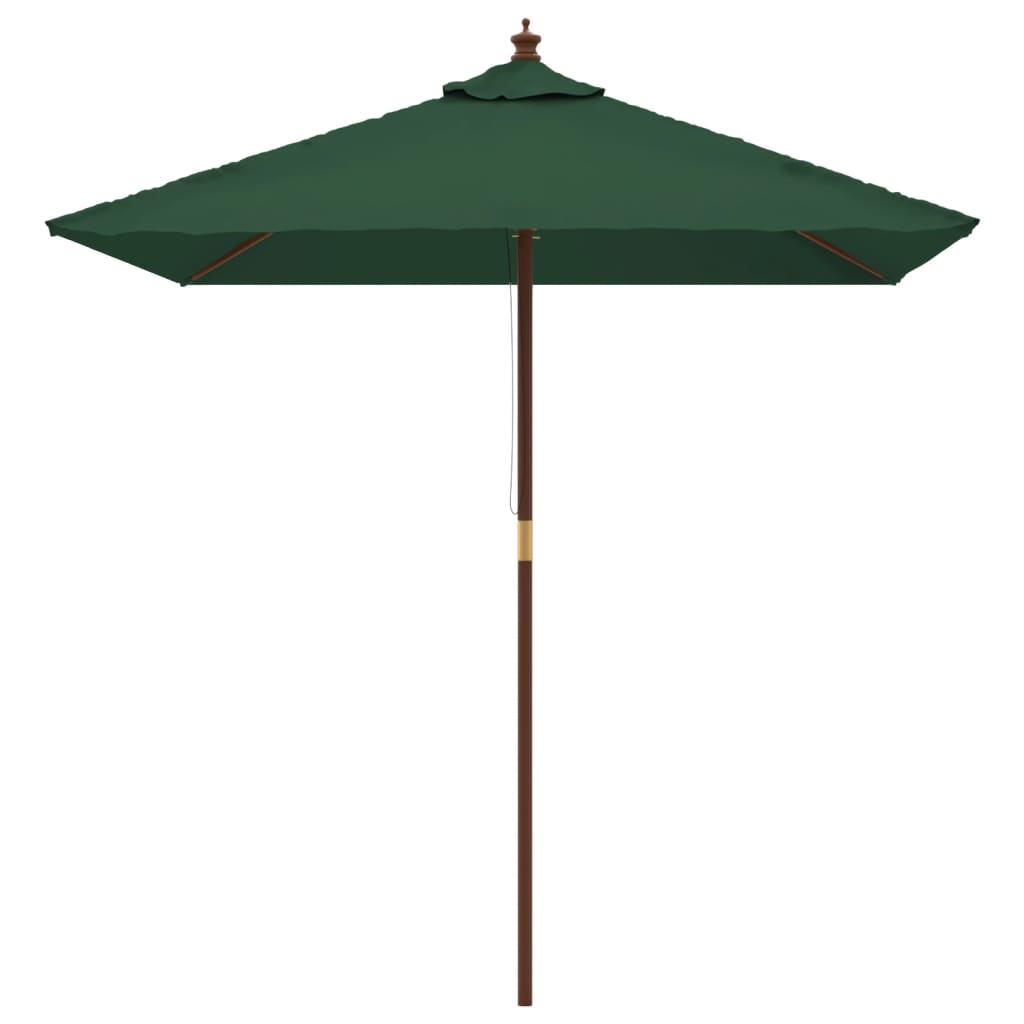 haveparasol med træstang 198x198x231 cm grøn
