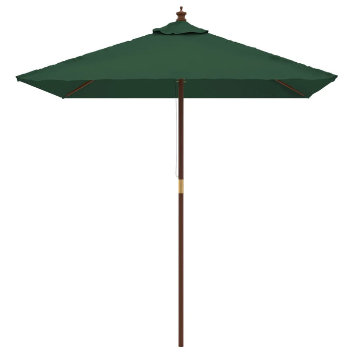 haveparasol med træstang 198x198x231 cm grøn