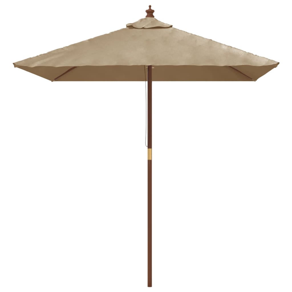 haveparasol med træstang 198x198x231 cm gråbrun