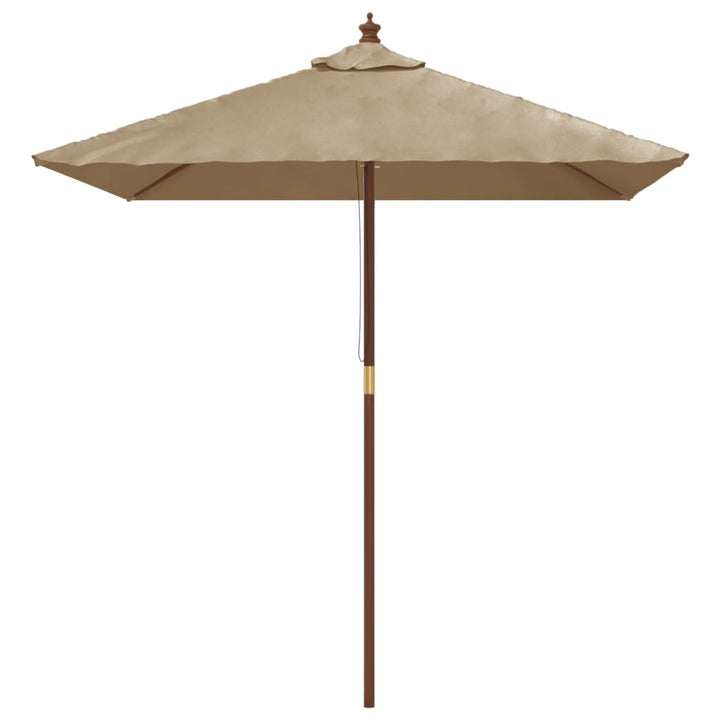 haveparasol med træstang 198x198x231 cm gråbrun