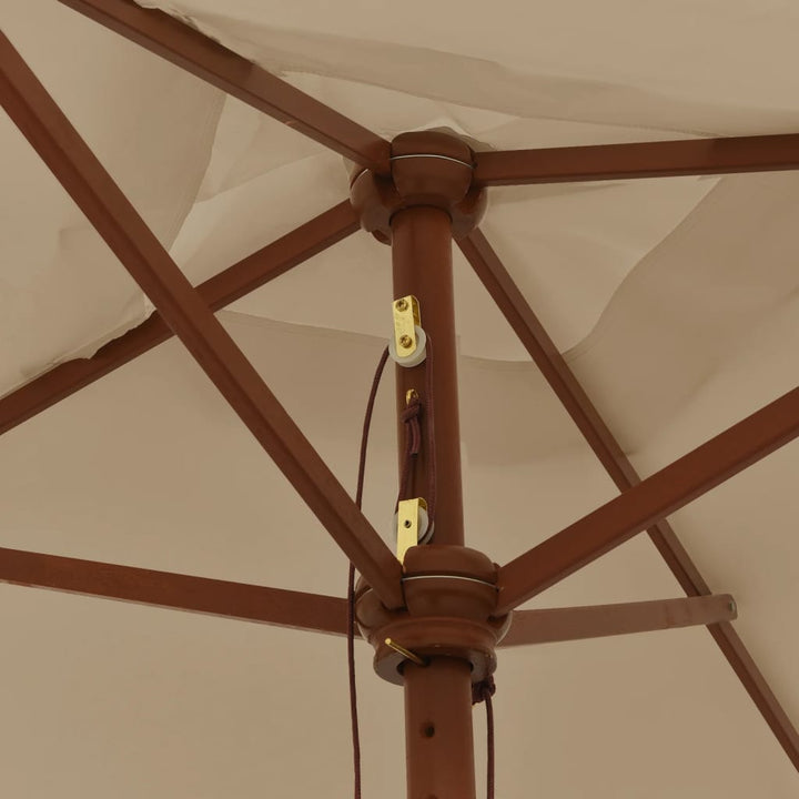 haveparasol med træstang 198x198x231 cm gråbrun