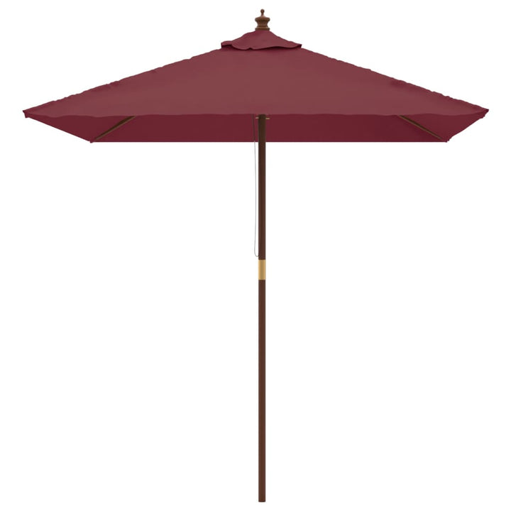 haveparasol med træstang 198x198x231 cm bordeauxfarvet