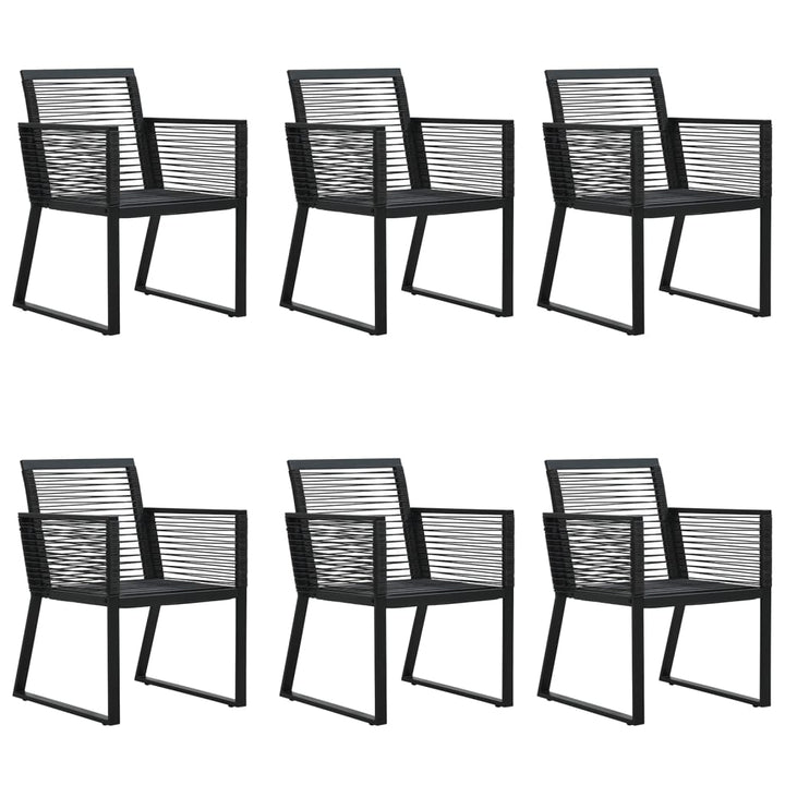 spisebordssæt til haven 7 dele PVC-rattan sort
