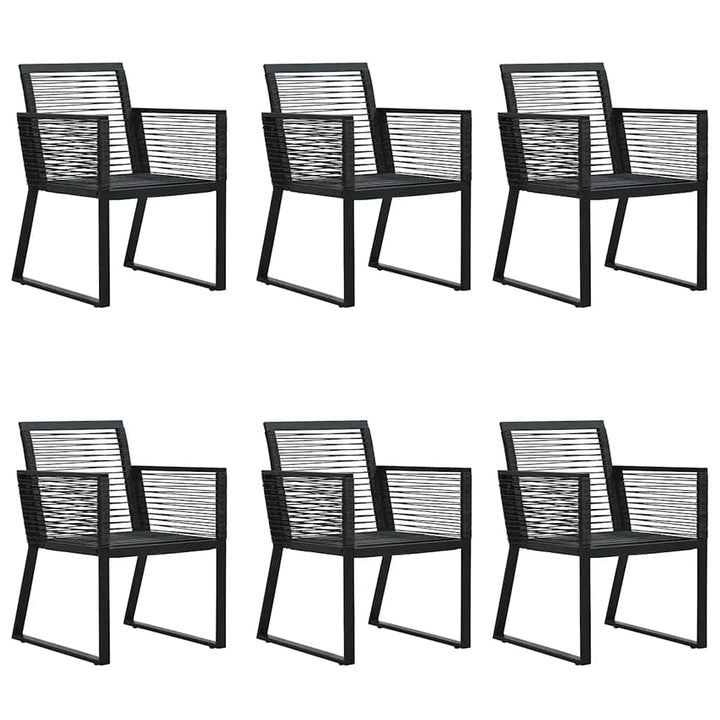 spisebordssæt til haven 7 dele PVC-rattan sort
