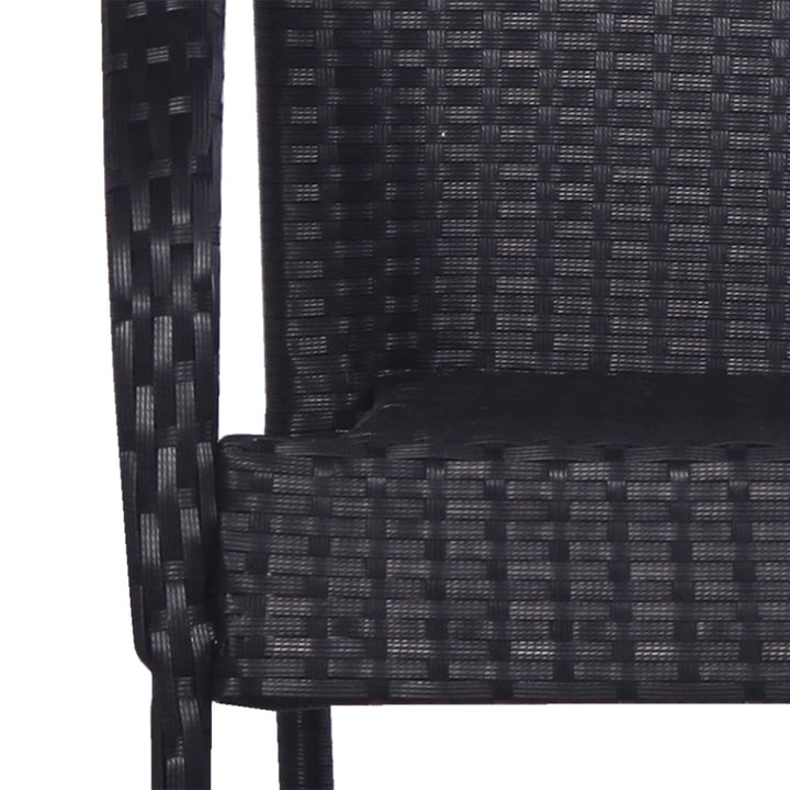 spisebordssæt til haven 7 dele polyrattan sort