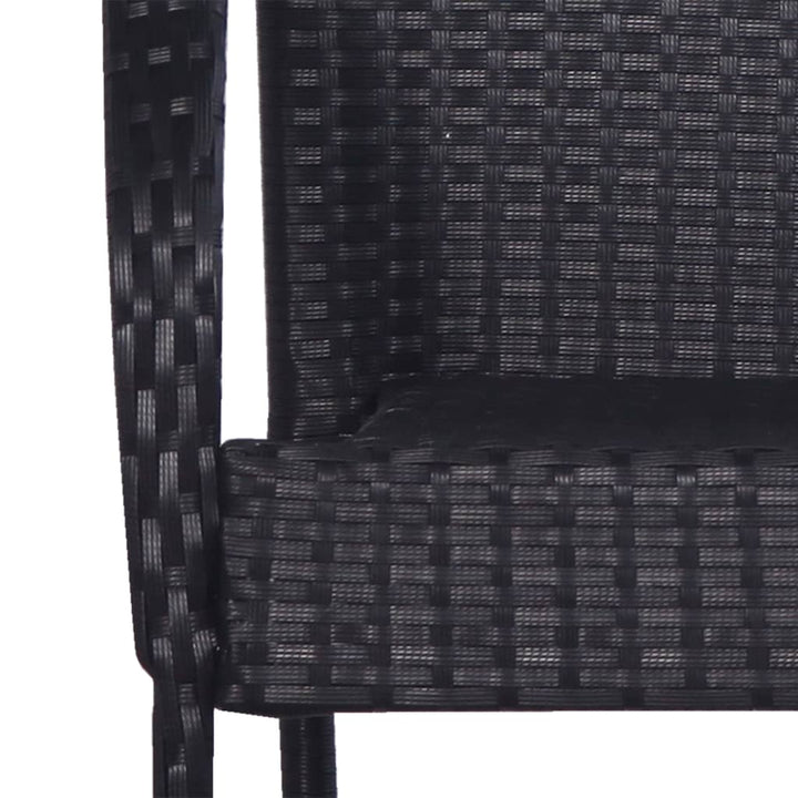 spisebordssæt til haven 7 dele polyrattan sort