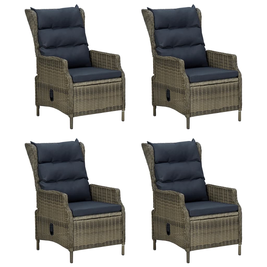 spisebordssæt til haven 5 dele polyrattan brun